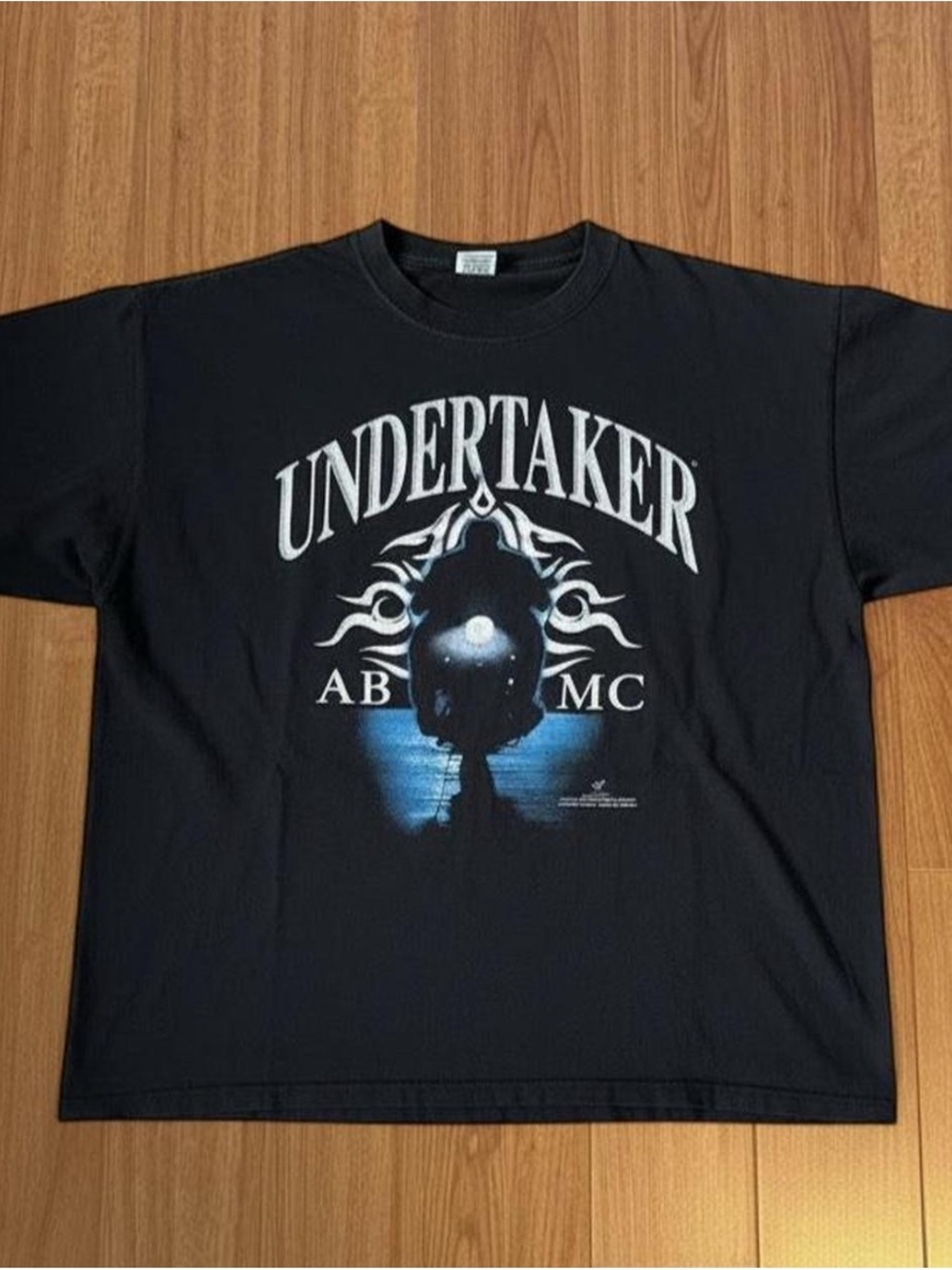 Vintage Y2K 2000s DATED! 
The Undertaker WWE AB MC Grunge Black Tee 100% Cotton